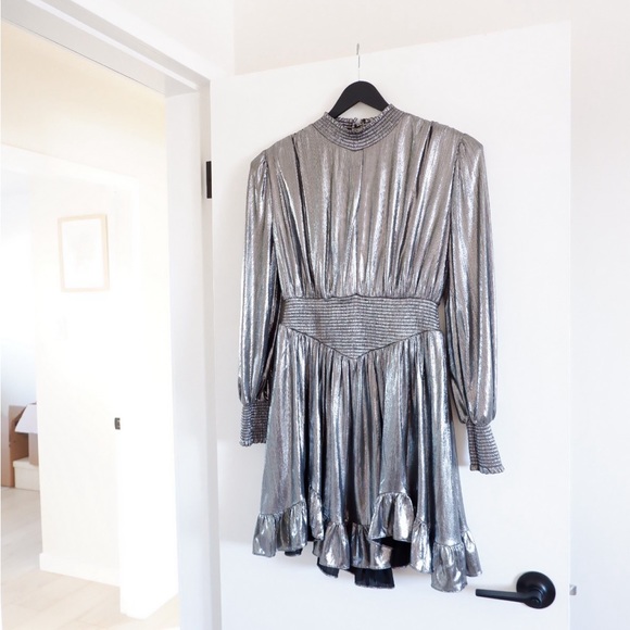 SOLD- RETROFETE Silver Mini Dress - Picture 8 of 11